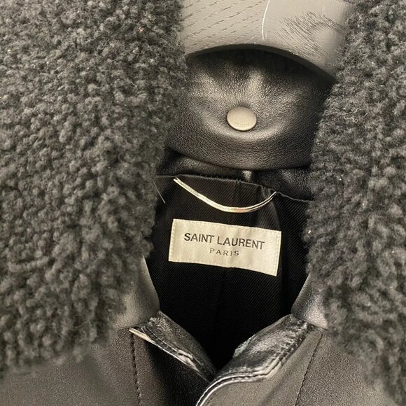Saint Laurent Lambskin Trucker Jacket w/ Removable Shearling Collar (Size XS/42) - Picture 7 of 7